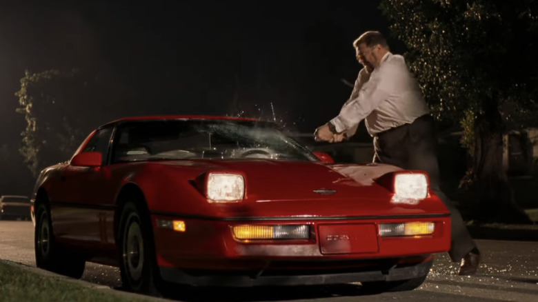 Walter smashes a sports car