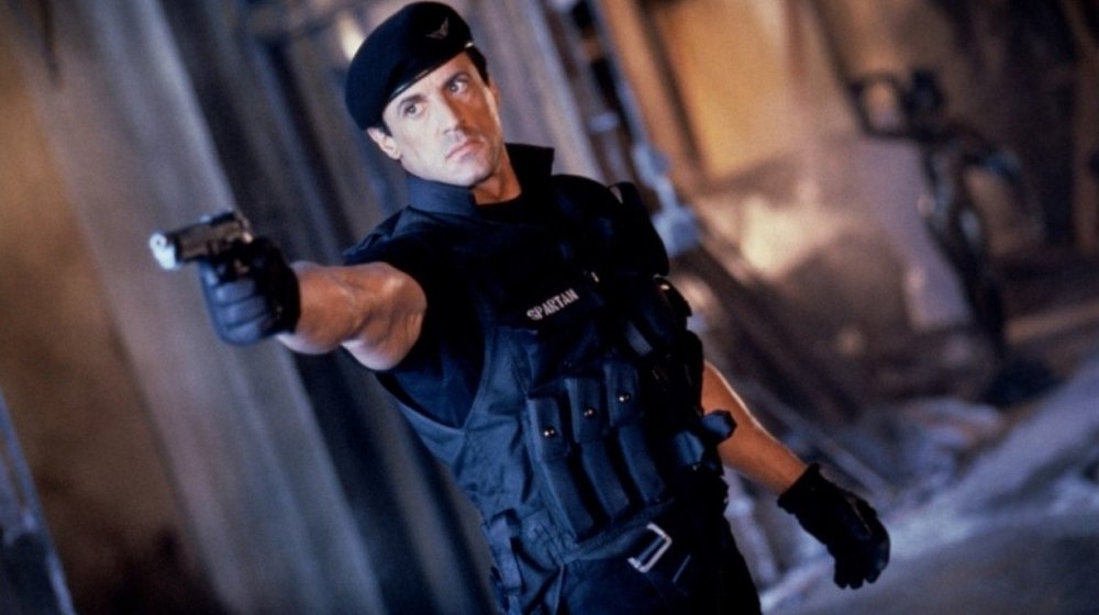 Sylvester Stallone as John Spartan in Demolition Man