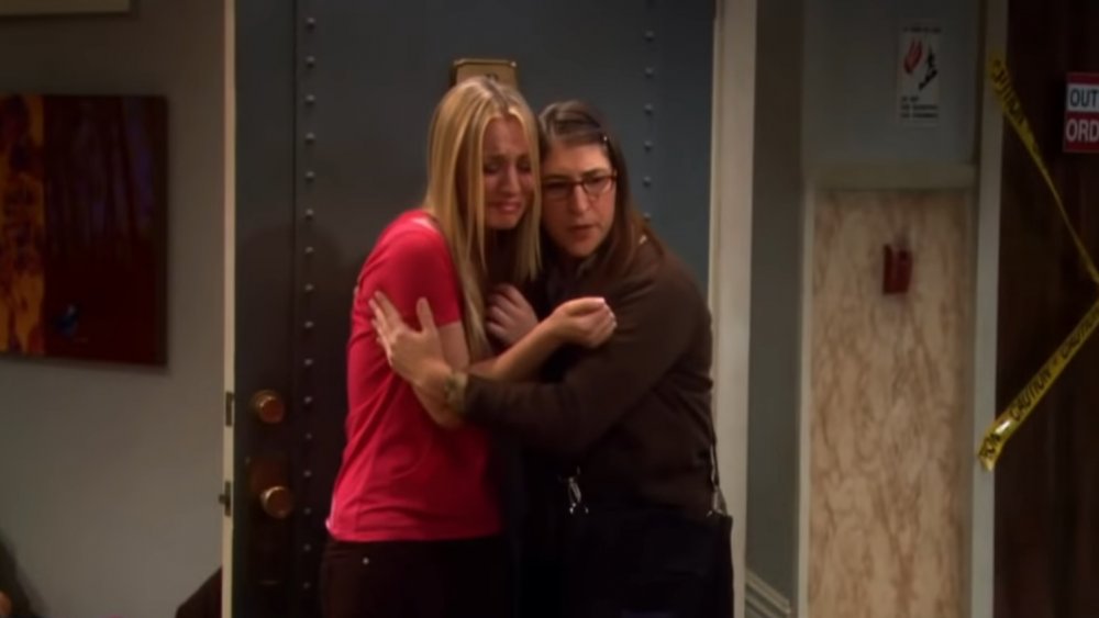 Amy comforts Penny on The Big Bang Theory