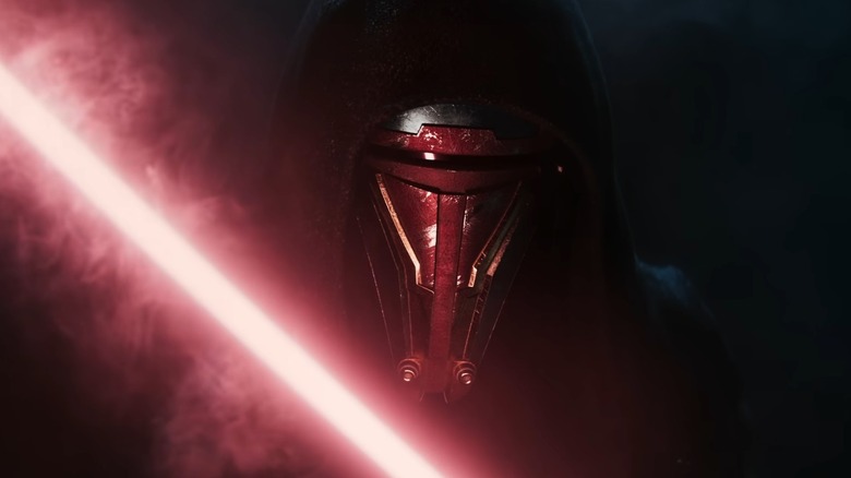 Revan holding red lightsaber