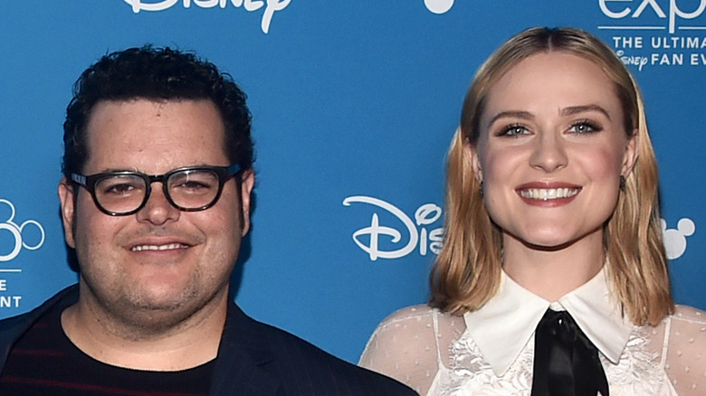 Josh Gad and Evan Rachel Wood smile