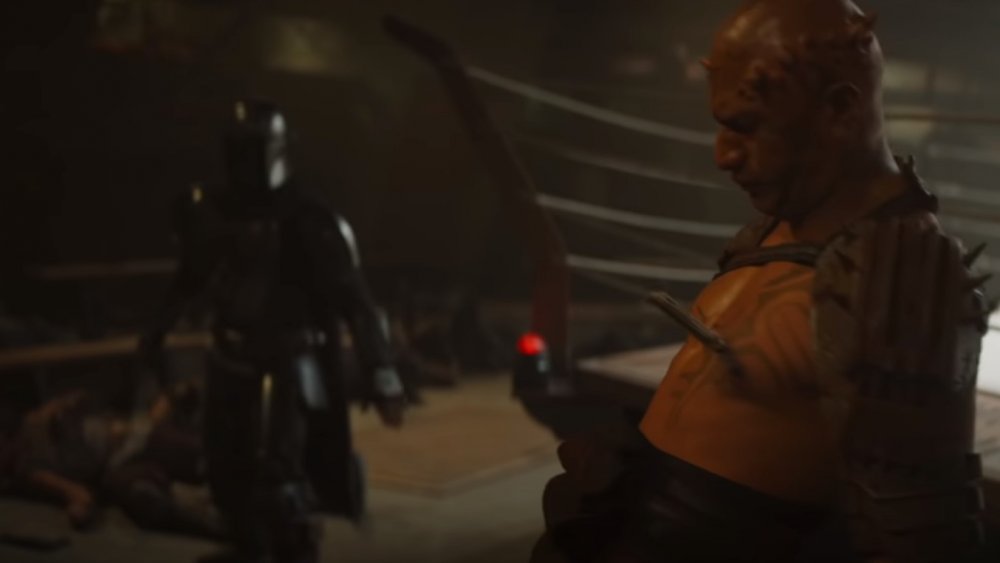A recently stabbed Zabrak in the second season trailer for The Mandalorian