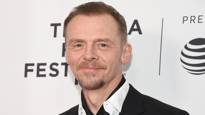 Simon Pegg smiles