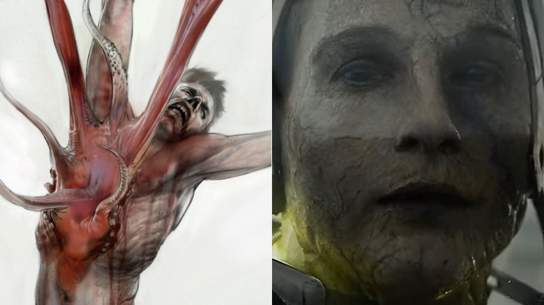 Two different versions of Charlie Holloway's death in Prometheus