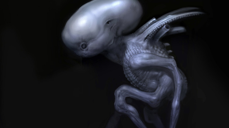 A Babyhead alien concept design for Prometheus