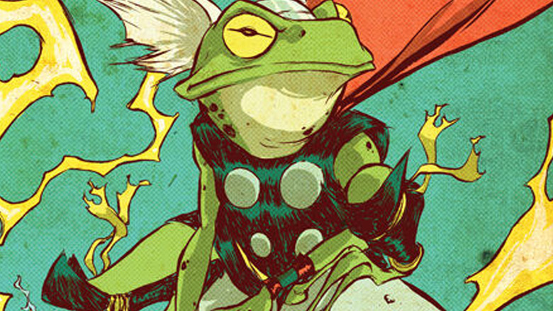 Frog Thor with cape in the wind 