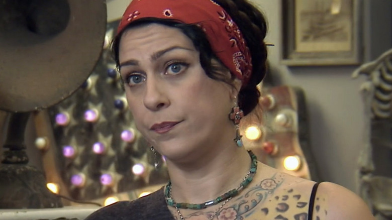 Danielle Colby pursing her lips