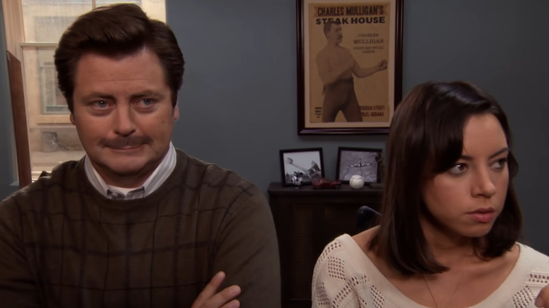 Ron and April sitting together