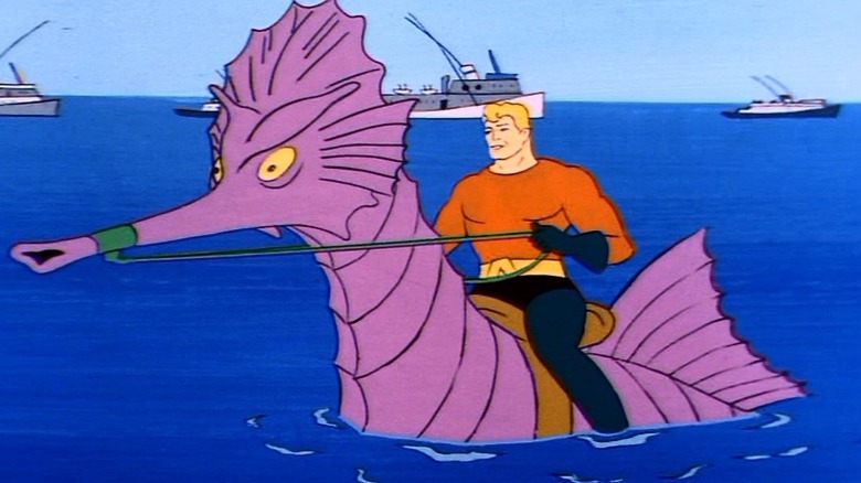 Aquaman on a seahorse