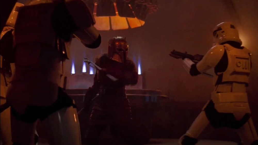 The Armorer fight scene in The Mandalorian