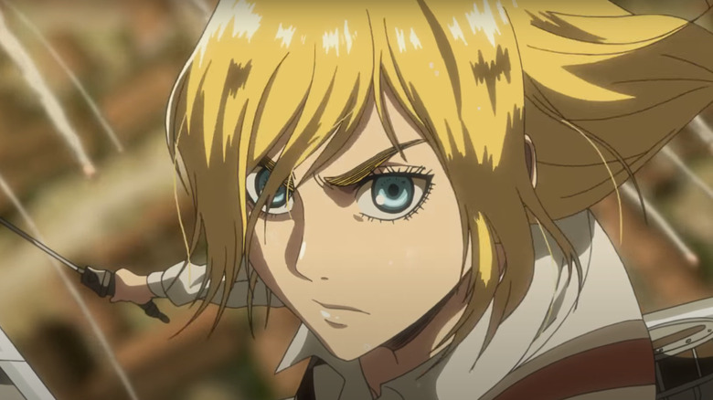 Historia frowning in Attack on Titan