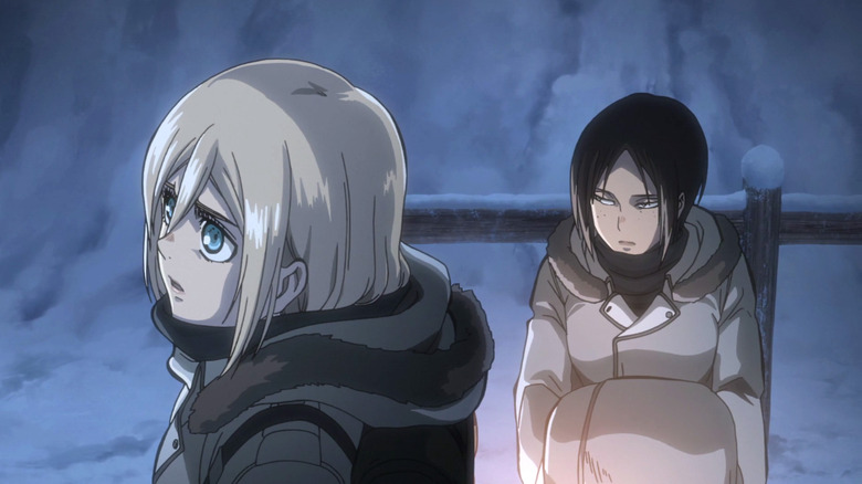 Christa and Ymir stare at the horizon