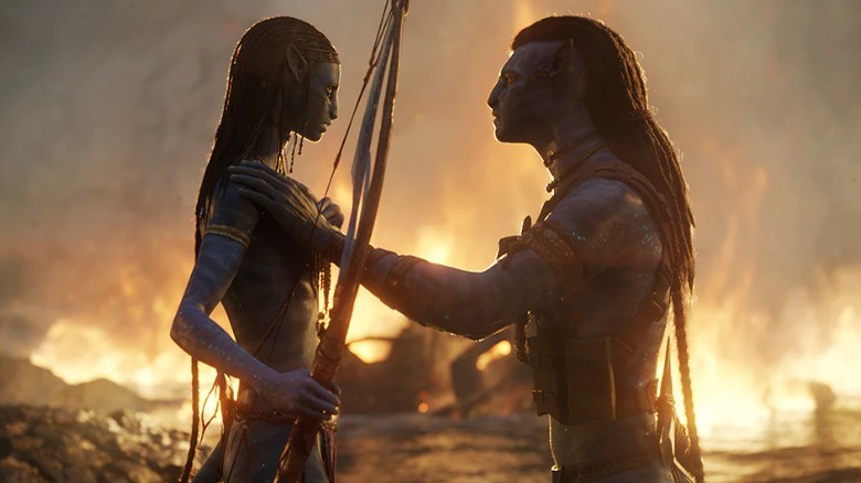 Neytiri and Jake in battle