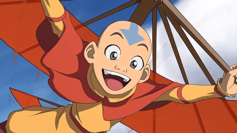 Aang glider flying