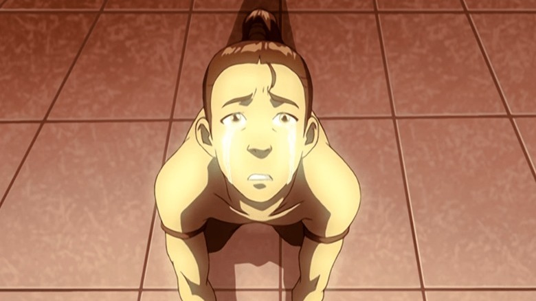 Young Zuko on his knees crying