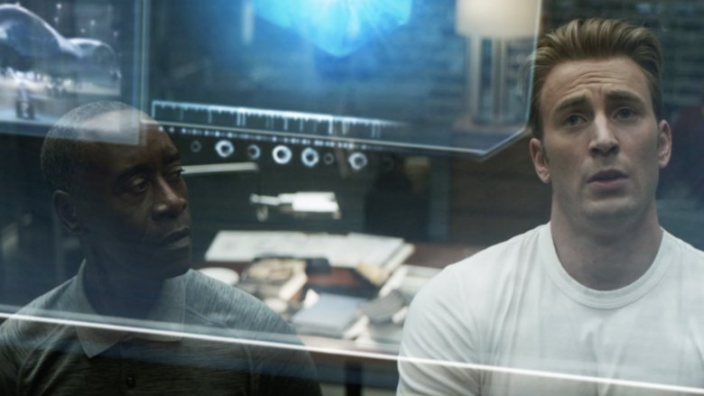 Don Cheadle and Chris Evans Avengers Endgame bombs on board deleted scene