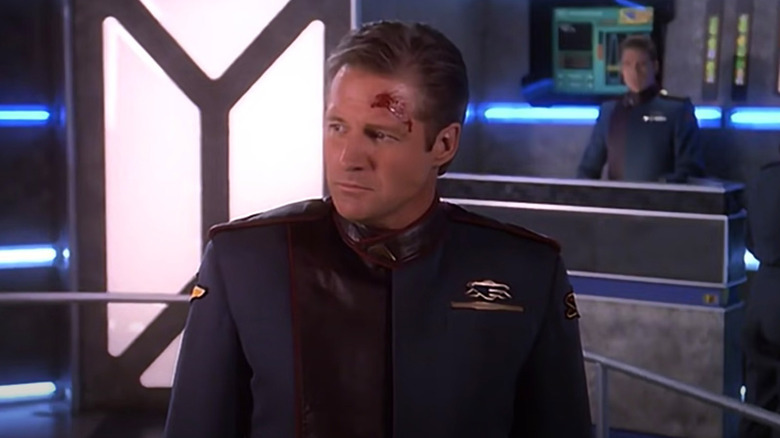 Captain Sheridan bloodied 