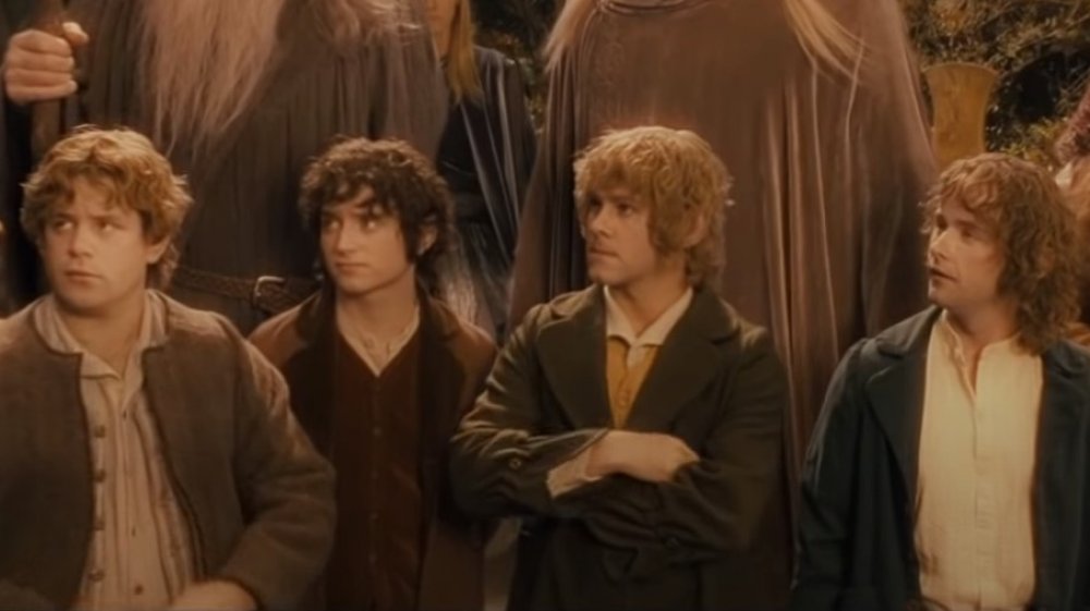 Samwise Gamgee, Frodo Baggins, Merry Brandybuck, and Pippin Took in The Lord of the Rings