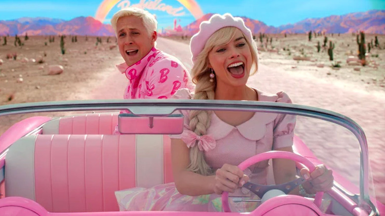 Barbie and Ken singing in the car together 