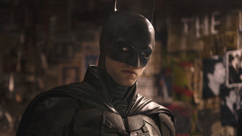 Robert Pattinson brooding as Batman