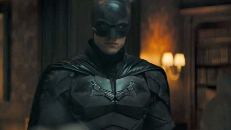 Robert Pattinson in costume in The Batman