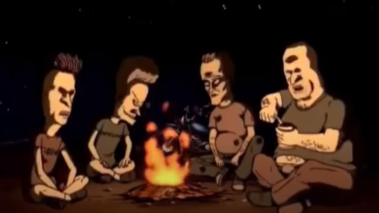 Beavis staring at fire 