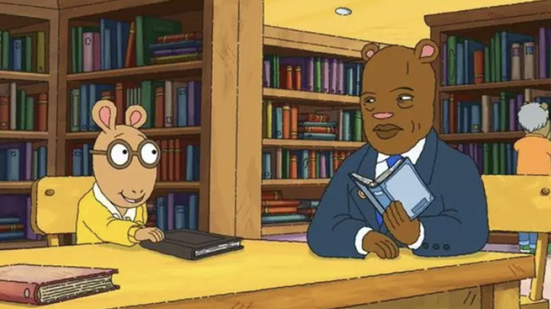 Arthur and Rep. John Lewis in the library