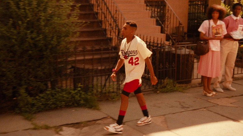 Mookie walking around his neighborhood