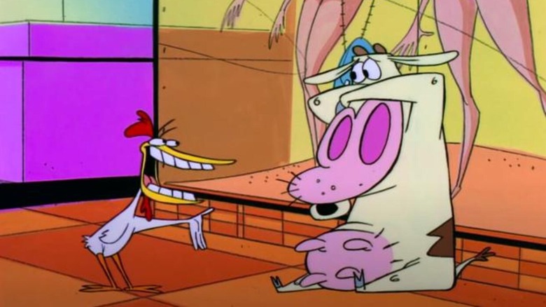 Cow and Chicken argue