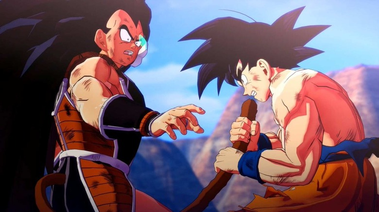 Goku fighting Raditz