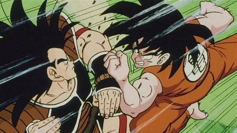 Goku fighting Raditz