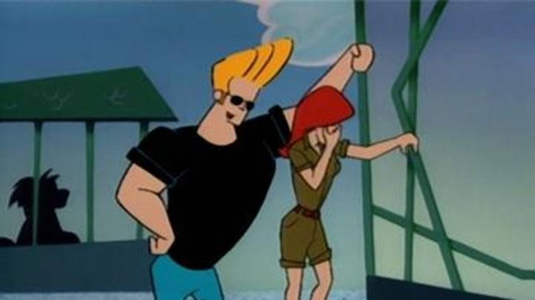 Johnny Bravo hitting on a girl