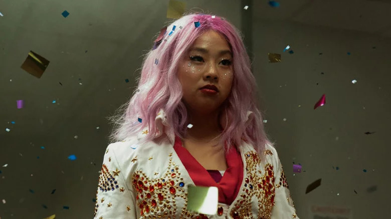 Stephanie Hsu in confetti