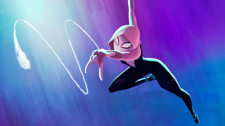 Spider-Gwen shooting a web