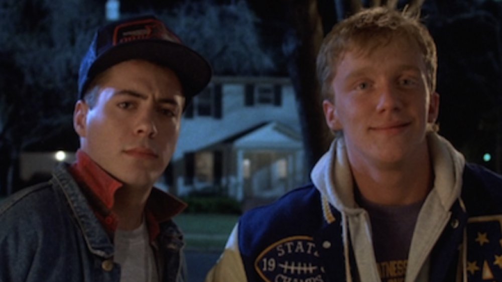 Robert Downey Jr and Anthony Michael Hall in Johnny Be Good