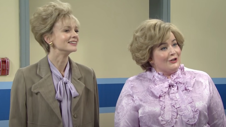 Carey Mulligan and Aidy Bryant in "L'Eggs" on SNL