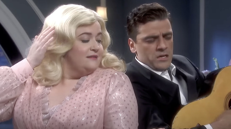 Aidy Bryant with Oscar Isaac