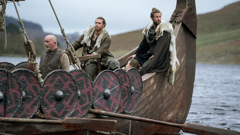 Leif and Harald on a Viking boat