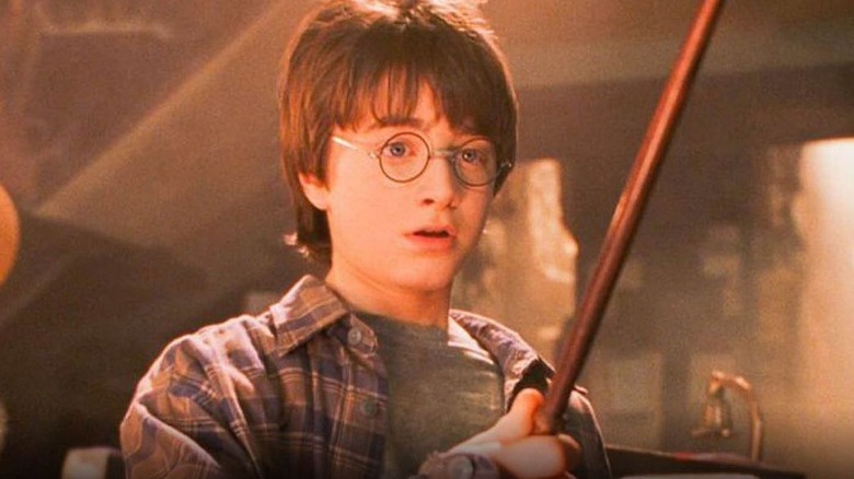 Harry with his wand