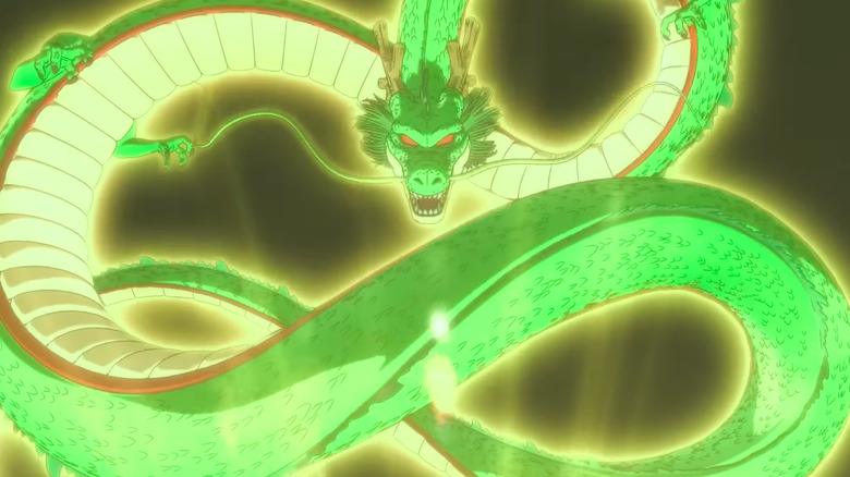 Shenron glows gold