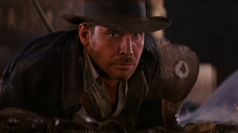 Harrison Ford encounters a snake