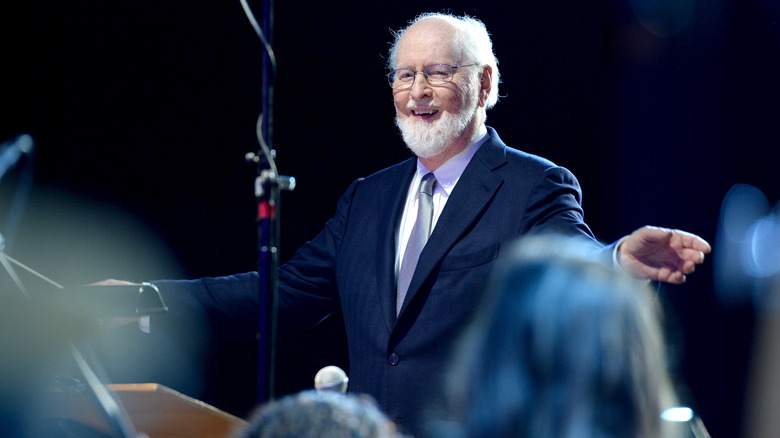 John Williams conducting an orchestra