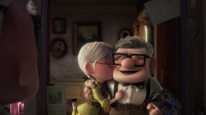 Carl and Ellie kissing