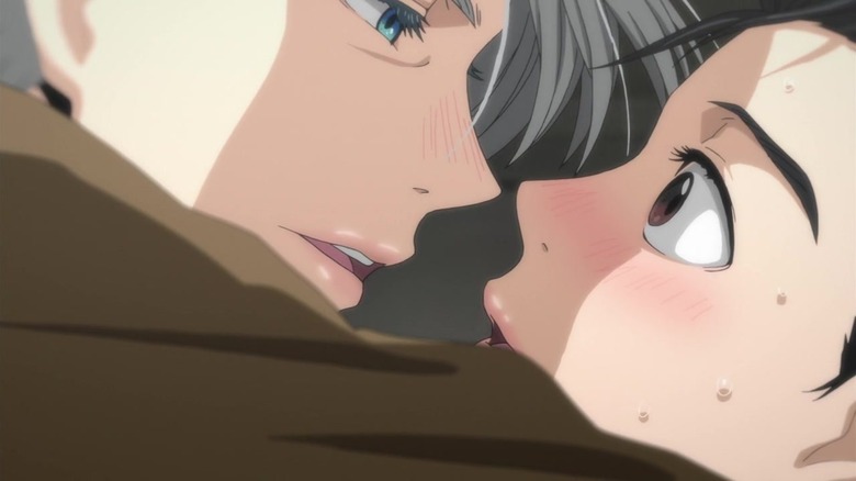 Victor about to kiss Yuri