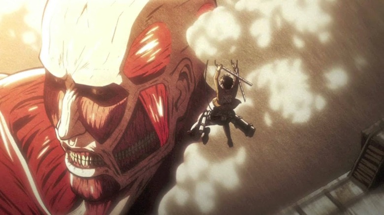 Eren fights Colossal Titan