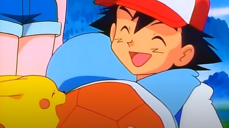 Ash with his pokemon