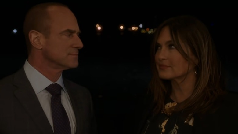 Stabler and Benson looking at each other