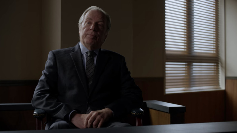 Chuck McGill looking at Jimmy with contempt