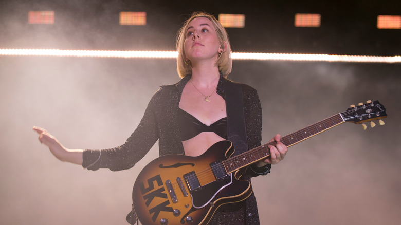 Alana Haim performing at Pitchfork fest