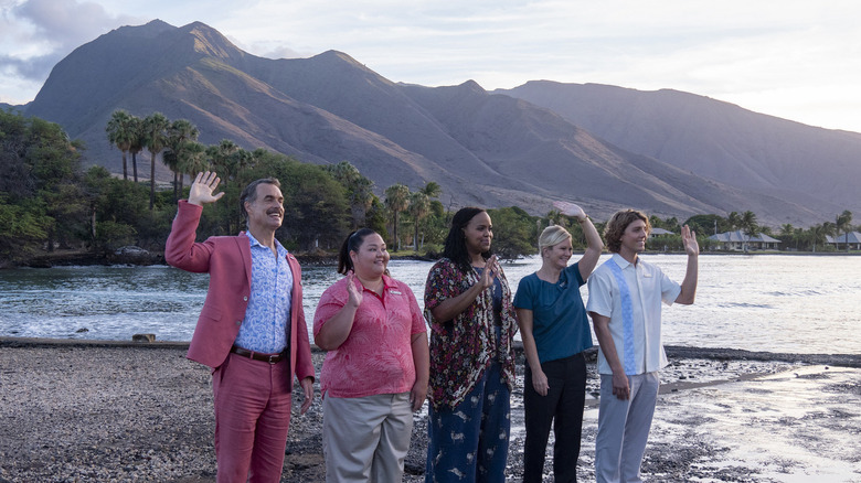 The staff of the White Lotus welcomes their newest guests